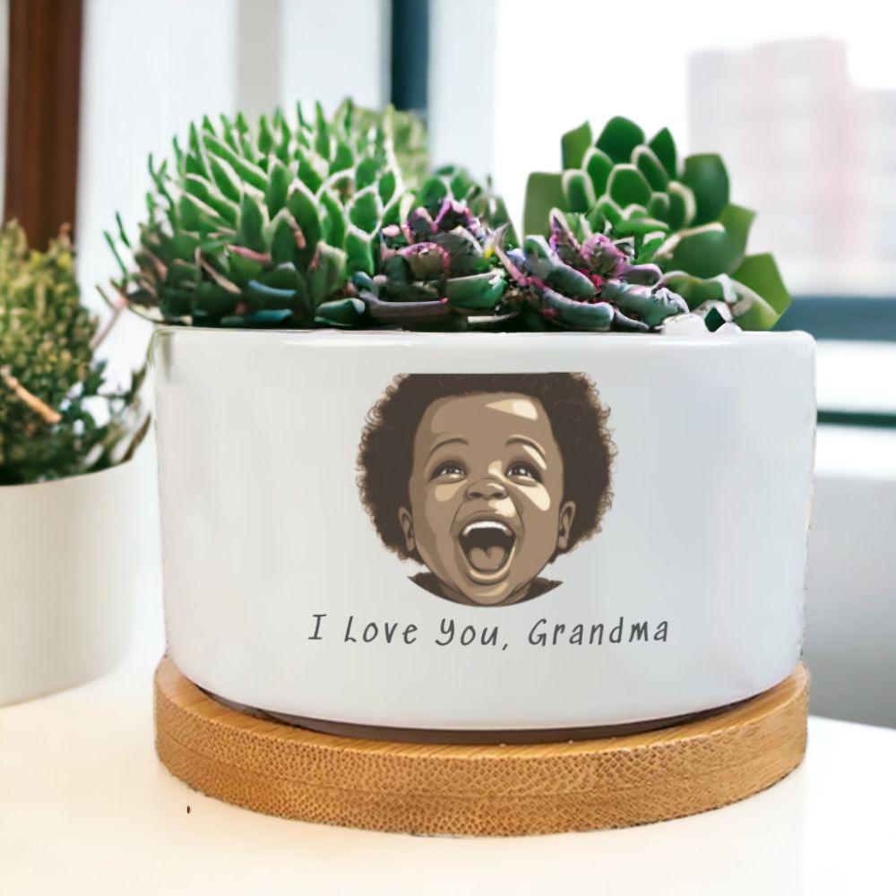awesome baby laughing personalized flower pot ultimate gift for grandmother